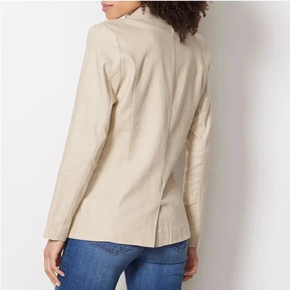Evereve cream linen blend blazer - Picture 2 of 11
